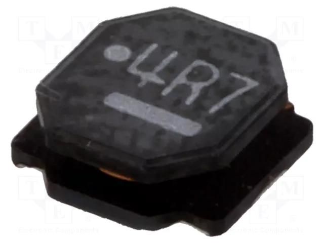 Inductor: wire; SMD; 4.7uH; Ioper: 2A; 60mΩ; ±20%; 4.9x4.9x2mm FERROCORE DJNR5020-4R7-S