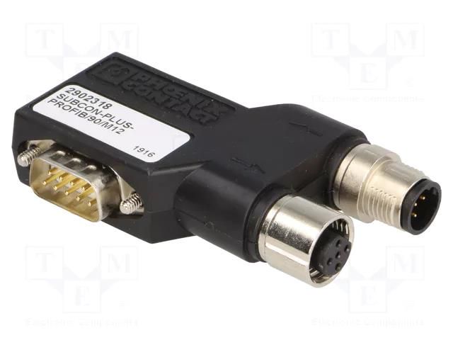 Connector: D-Sub; PIN: 9; angled 90°; Type: PROFIBUS PHOENIX CONTACT PROFIB/90/M12