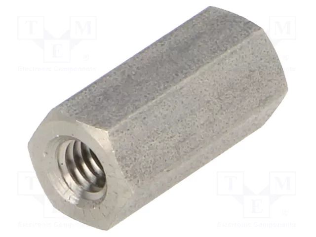 Screwed spacer sleeve; 15mm; Int.thread: M4; hexagonal DREMEC TFF-M4X15/DR146