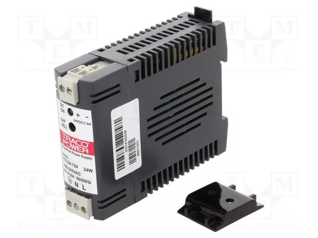 Power supply: switching; for DIN rail mounting; OUT: 1 TRACO POWER TCL024-124