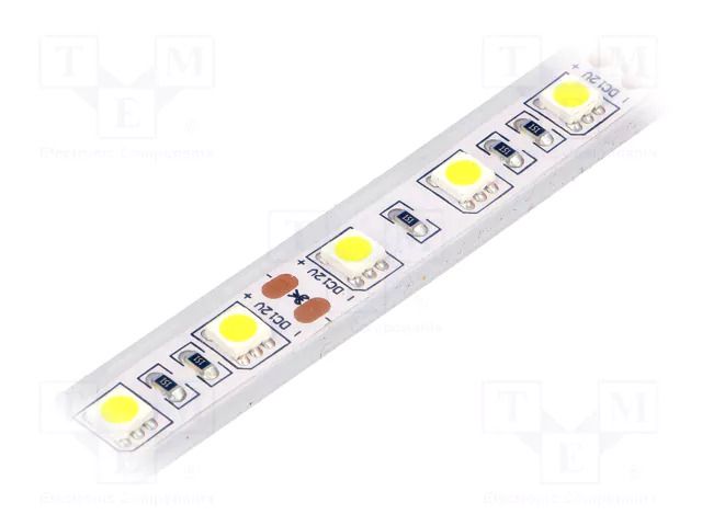 LED tape; white cold; 5050; LED/m: 60; IP65; 120°; 14.4W/m; 12VDC LUCKYLIGHT LS-5050W60RN-1