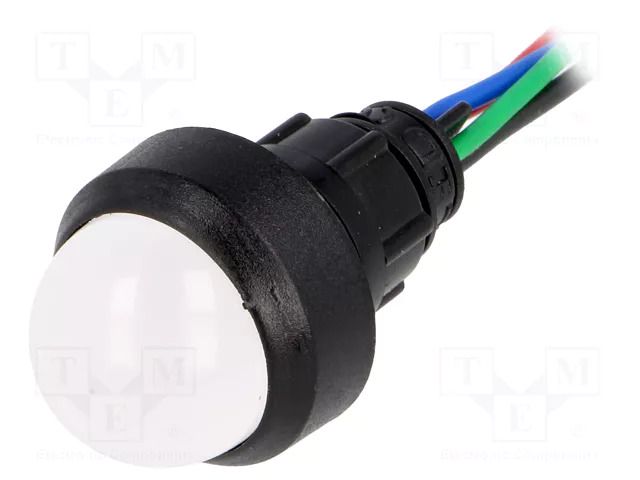 Indicator: LED; prominent; red/green/blue; 230VAC; Ø13mm; IP40 POLAM-ELTA LRGB-D20-230ACWK