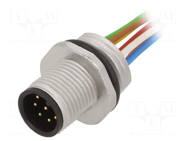 Connector: M12; socket; PIN: 8; male; 75V; IP68; cables; 0.25mm2; 0.5m IFM ELECTRONIC E11194