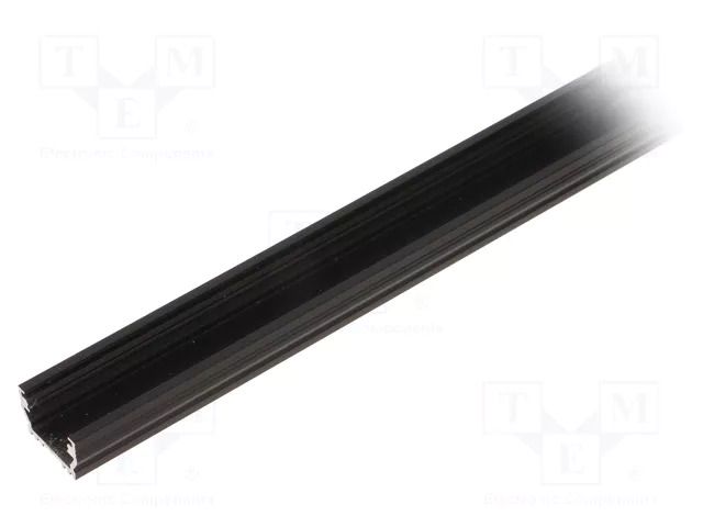 Profiles for LED modules; black; L: 2m; UNI12; aluminium; surface TOPMET TOP-UNI12/BK-2M