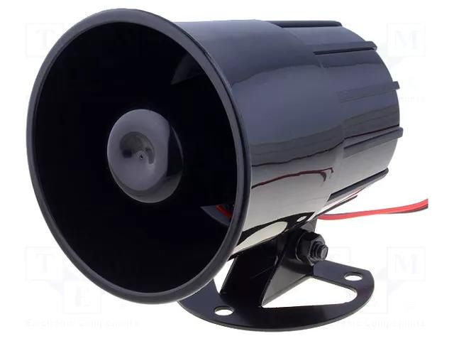 Sound transducer: siren; dynamic; 1 tone; 600mA; Ø: 88mm; 12VDC  SYR-380Q