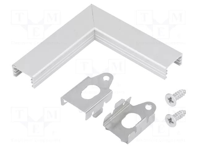 Connector 90°; natural; aluminium; SLIM8 TOPMET TOP-89150020