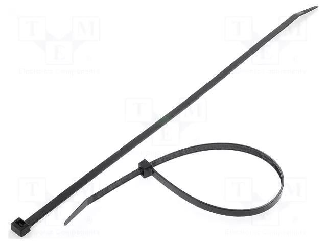 Cable tie; L: 390mm; W: 7.6mm; black; polyamide; 535N; Ømax: 100mm HELLERMANNTYTON T120R-BK