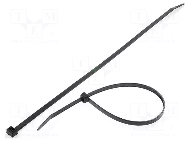 Cable tie; L: 390mm; W: 7.6mm; black; polyamide; 535N; Ømax: 100mm HELLERMANNTYTON T120R-BK