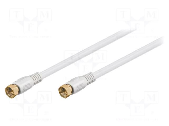 Cable; 7.5m; F plug,both sides; shielded connectors; white; 75Ω Goobay BKF-0750G