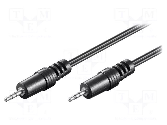 Cable; Jack 2.5mm 3pin plug,both sides; 1.5m; black GOOBAY CABLE-443