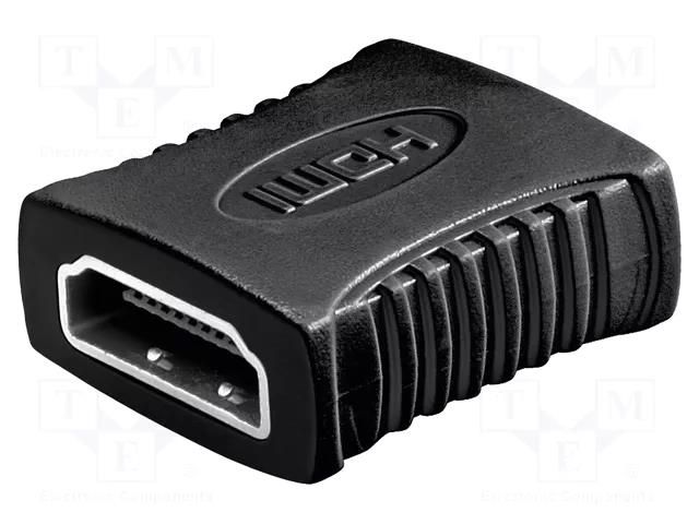 Adapter; HDMI socket,both sides; black Goobay HDMIFF-G