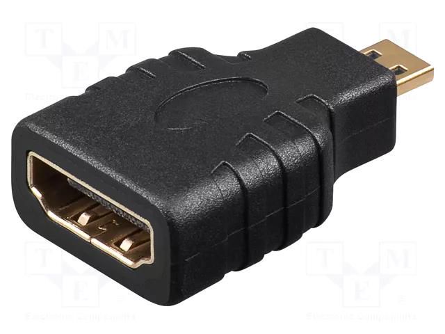 Adapter; HDMI socket,micro HDMI plug; black Goobay HDMI-HDMI-D