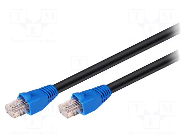 Patch cord; U/UTP; Cat: 6; RJ45 plug,both sides; CCA; 10m; PE; black GOOBAY U/UTP6-CCA-100-O