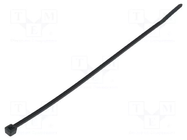 Cable tie; L: 145mm; W: 2.5mm; black; polyamide; 80N; Ømax: 22mm; T HELLERMANNTYTON T18I-HS-BK-C1