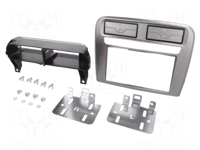 Radio frame; Fiat; 2 DIN; silver PER.PIC. RAM-40.187.5