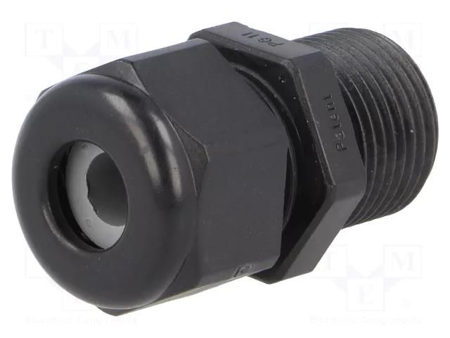 Cable gland; with long thread; PG11; IP68; polyamide; black; HSK-K HUMMEL HUMMEL-1209110161