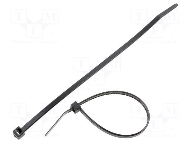 Cable tie; L: 150mm; W: 3.5mm; black; polyamide; 135N; Ømax: 35mm HELLERMANNTYTON T30R-BK
