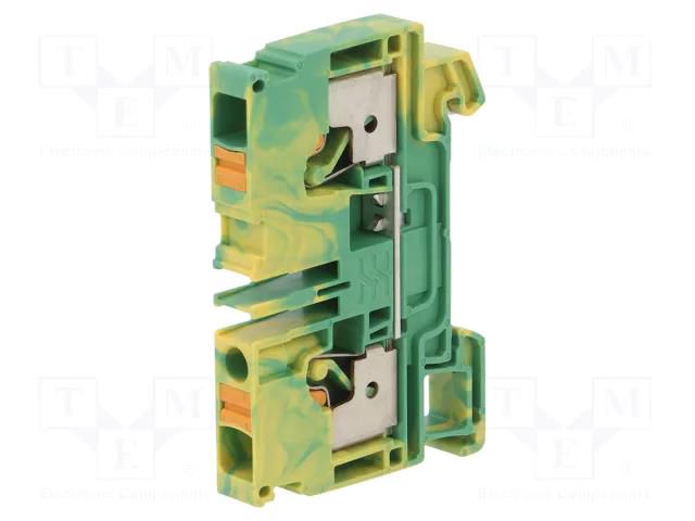 Splice terminal: rail; spring clamp; yellow-green; wemid; 6mm2 WEIDMÜLLER A2C6PE