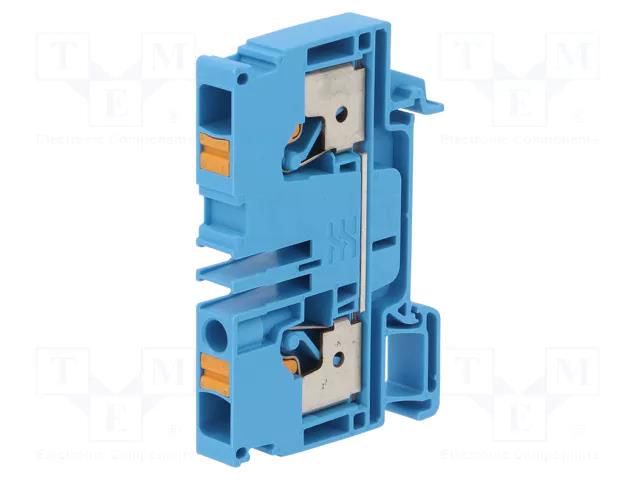 Splice terminal: rail; 6mm2; ways: 1; terminals: 2; blue; wemid; TS35 WEIDMÜLLER A2C6BL