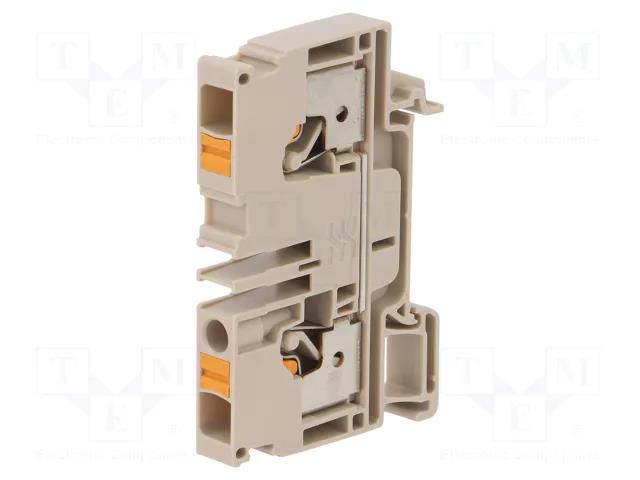 Splice terminal: rail; 41A; spring clamp; beige; wemid; 6mm2; TS35 WEIDMÜLLER A2C6