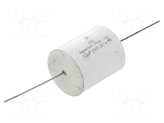 Capacitor: polypropylene; 22uF; 250VDC; ±5%; Ø33.5x46mm; -55÷85°C Jb Capacitors JSX-22U/250
