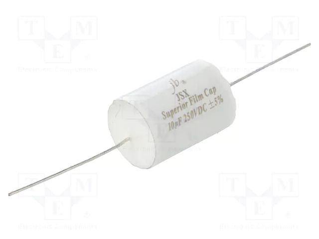 Capacitor: polypropylene; 10uF; 250VDC; ±5%; Ø23x46mm; Leads: axial Jb Capacitors JSX-10U/250