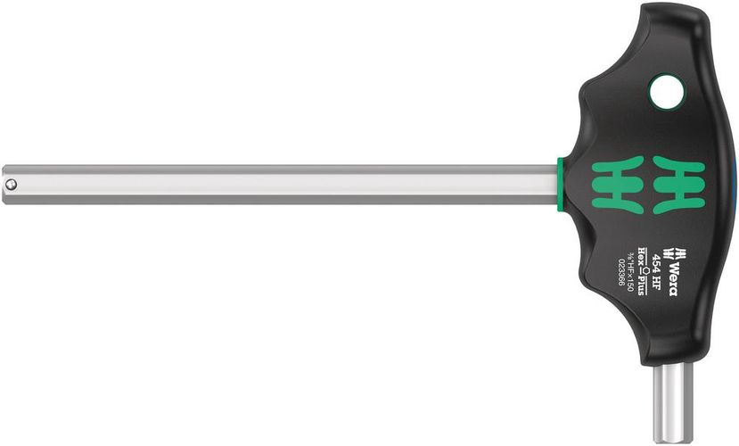454 HF T-handle hexagon screwdriver Hex-Plus with holding function, imperial, 3/8"x150, Wera 05023366001