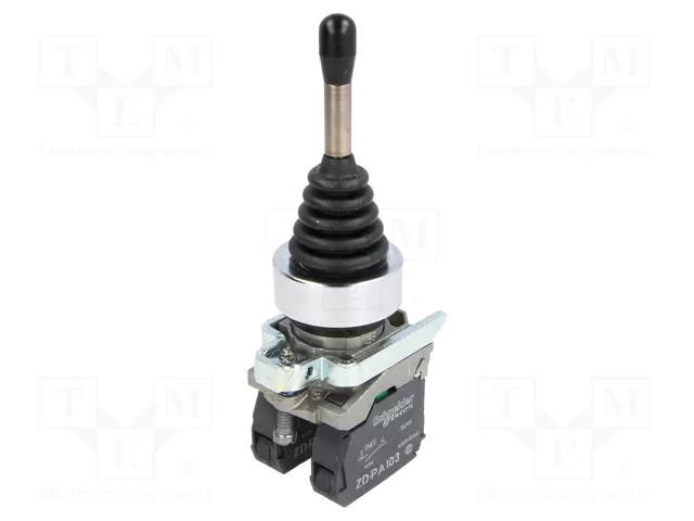 Switch: joystick; 22mm; Stabl.pos: 1; NO x2; black; none; 3A/240VAC SCHNEIDER ELECTRIC XD4PA22