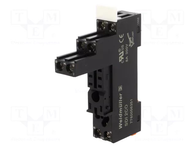 Socket; PIN: 8; 8A; 300VAC; H: 80.2mm; W: 15.8mm; screw terminals WEIDMÜLLER SDI-2CO