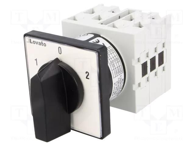 Switch: cam switch separate windings; Stabl.pos: 3; 16A; 1-0-2 LOVATO ELECTRIC GX1653U