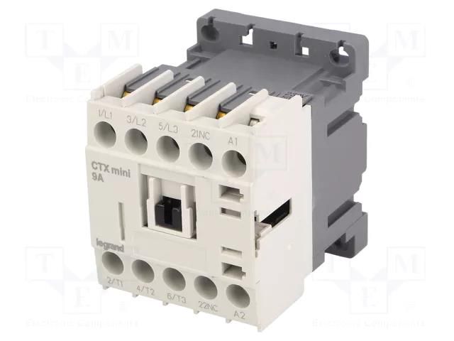 Contactor: 3-pole; NO x3; Auxiliary contacts: NC; 230VAC; 9A LEGRAND 417036