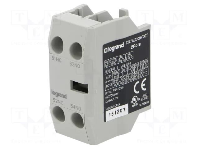 Auxiliary contacts; Leads: screw terminals; front; CTX3 LEGRAND 416850