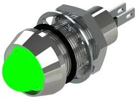 LED PANEL INDICATOR, GREEN, 12.7MM/12VDC 514-114-21