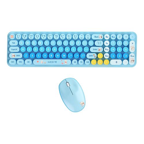 MOFII Baby Bear Wireless Keyboard + Mouse Set (blue), MOFII SMK-682M8AG Blue