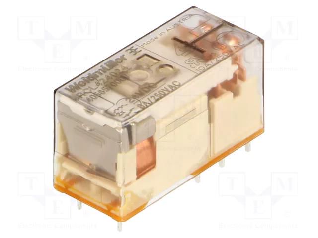 Relay: electromagnetic; DPDT; Ucoil: 24VDC; Icontacts max: 8A; RCL WEIDMÜLLER RCL424024