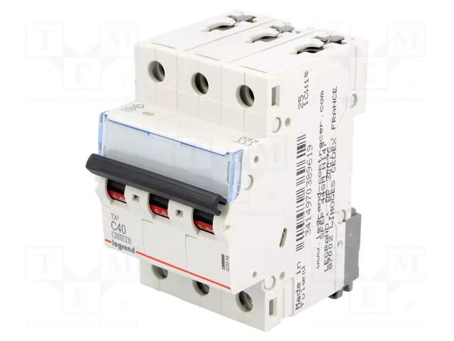Circuit breaker; 400VAC; Inom: 40A; Poles: 3; Charact: C; 6kA; IP20 LEGRAND 403549