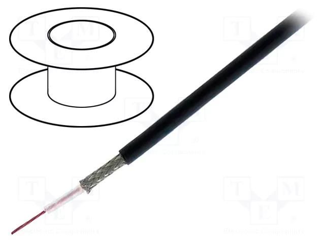 Wire: coaxial; RG179; 1x30AWG; stranded; CCS; PVC; black; 50m; 164ft BELDEN MRG1791.0050