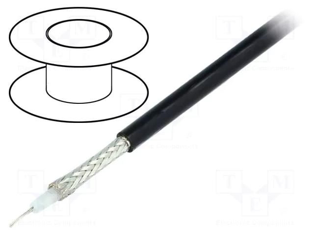 Wire: coaxial; RG58; stranded; Cu; PVC; black; 100m; Øcable: 4.95mm BELDEN MRG5800.10100