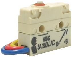 MICROSWITCH, PLUNGER, 1CO, 5A, 250V V4NS-UL