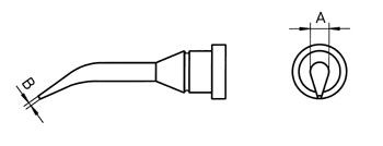 Antgalis 0.4x2.0mm, WSP80 lituokliui, Weller W/LT-1SLX