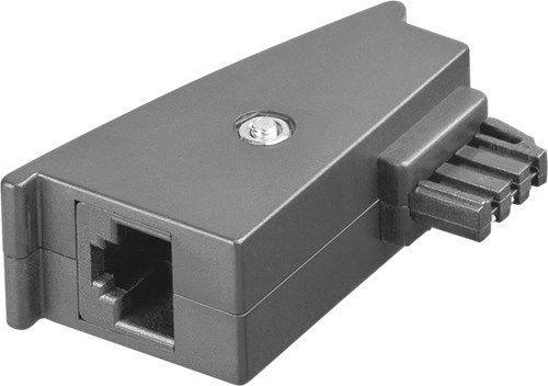 TAE Telephone Adapter Plug, grey - TAE-F male (PIN 1/2) > RJ45 female (8P2C) (PIN 4/5) 45736