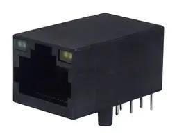 RJ45 CONN, R/A JACK, 1PORT, 8P8C, TH P01-0007-01