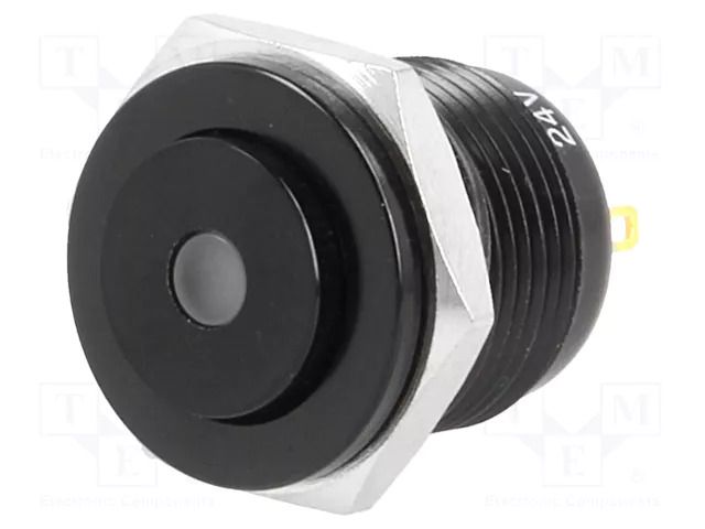 Switch: vandal resistant; Pos: 2; SPST-NO; 2A/36VDC; IP65; OFF-(ON) ONPOW V16-10S-24W-A
