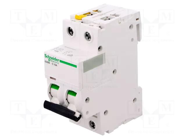 Circuit breaker; 400VAC; Inom: 10A; Poles: 2; Charact: C; 6kA; IP20 SCHNEIDER ELECTRIC A9F04210