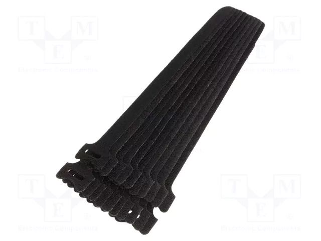 Hook and loop fastener; L: 240mm; W: 16mm; black; 20pcs; Ømax: 65mm KSS WIRING MGT-240/BK-SET