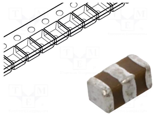 Filter: anti-interference; SMD; 0603; 4A; 6.3VDC; ±20%; 1uF; 180mm MURATA NFM18PC105R0J3D