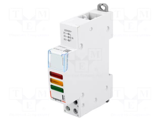 LED indicator; 230/400VAC; for DIN rail mounting LEGRAND 412934