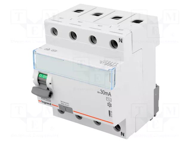 RCD breaker; Inom: 63A; Ires: 30mA; Max surge current: 250A; 400VAC LEGRAND 411709
