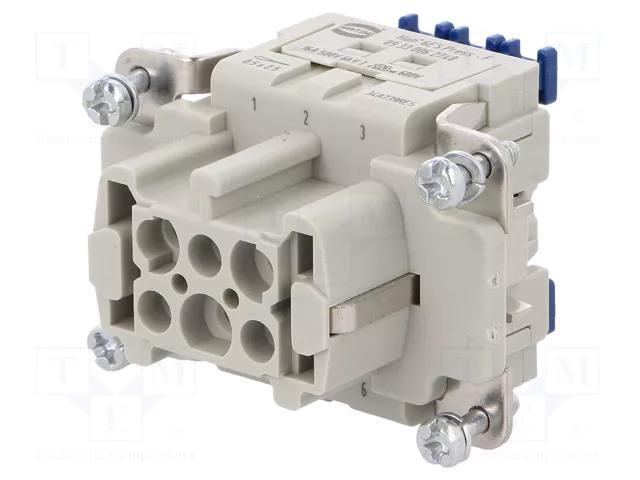 Connector: HDC; contact insert; female; 16A; 500V; Han® ES Press HARTING 09330062748