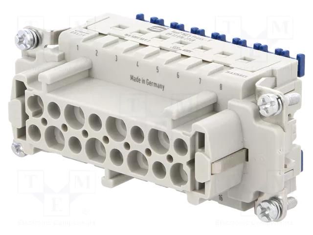 Connector: HDC; contact insert; female; 16A; 500V; Han® ES Press HARTING 09330162748